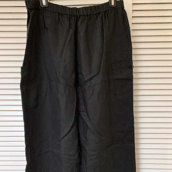 Hot Cotton Pants - 100% Linen Wide Leg Cropped Elastic Waist Pants Medium Petite Hot Cotton Brand